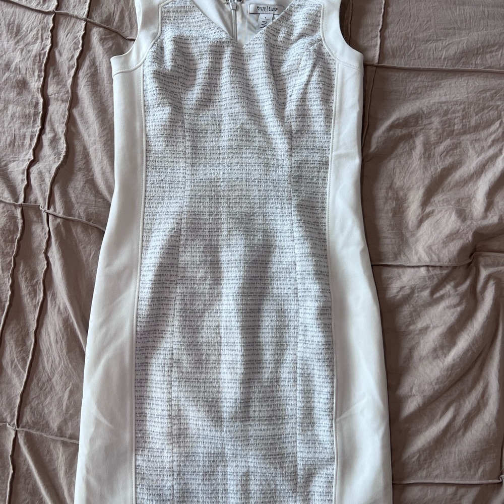 White House Black Market Textured White Mini Dress